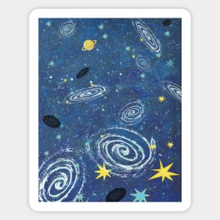 How many Galaxies and Black Holes are in our vast universe? Illustration Sticker